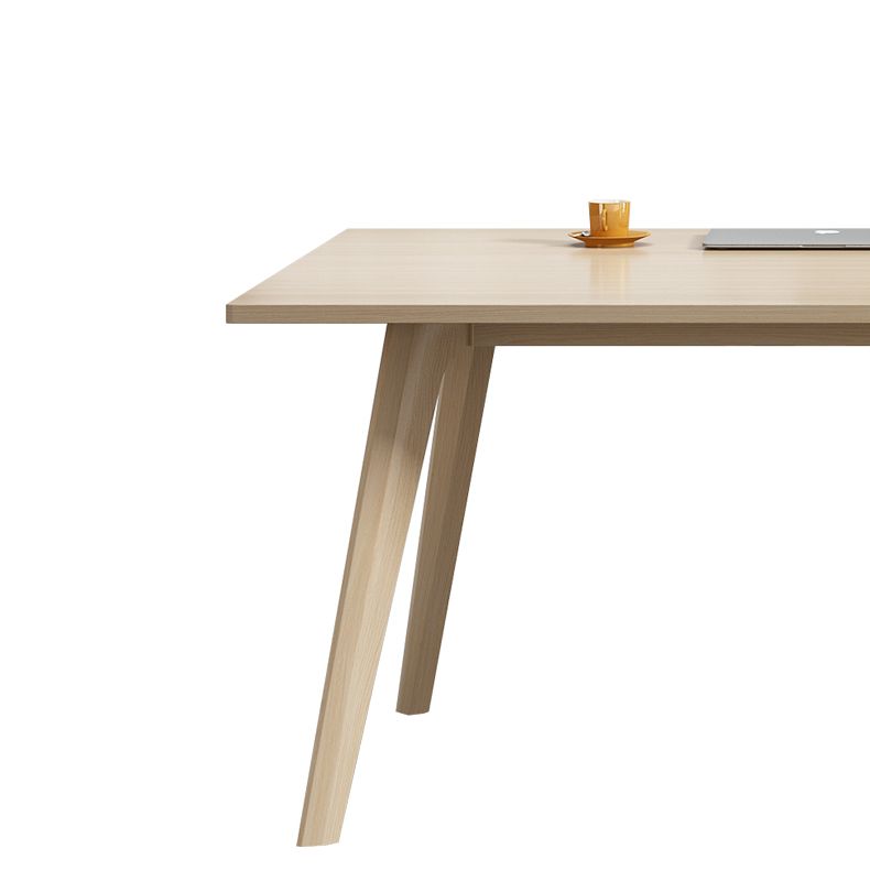 Rectangle Modern Dining Table Solid Wood Fixed Dinette Table for Home Use