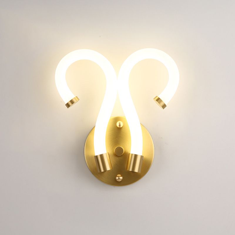 Linear Wall Sconces Modern Metal Wall Lamp in Gold for Living Room