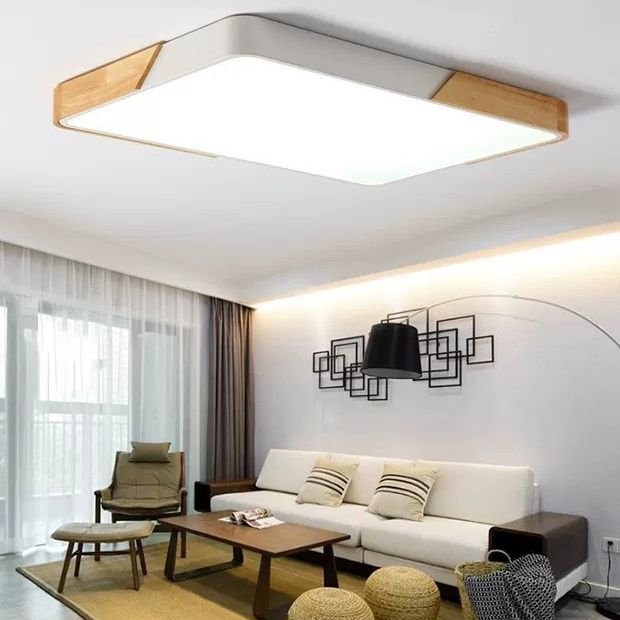 Geometrical Flush Mount Light Fixtures Modern Wood Flush Chandelier