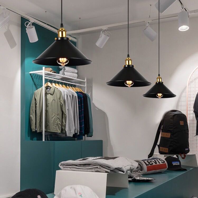 Shade Pendant Light Fixtures Industrial Vintage Style 1 Light Metal Pendants for Dinning Room