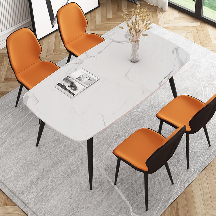 Silla lateral de cuero contemporánea para restaurante, acabado mate Parsons, silla de comedor