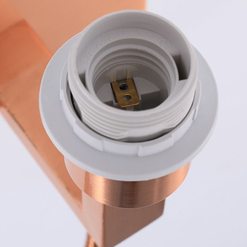 Iron and Fabric Wall Light Post Modern Wall Sconce in Rose Gold Finish