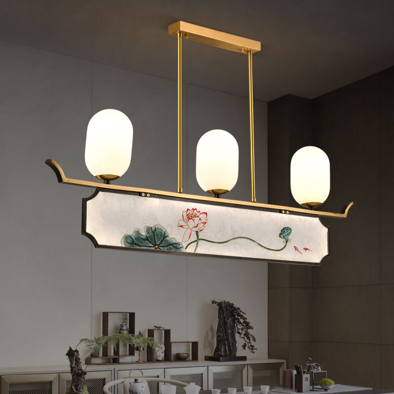 Accesorios de iluminación de la isla de cilindro modernos iluminación de vidrio