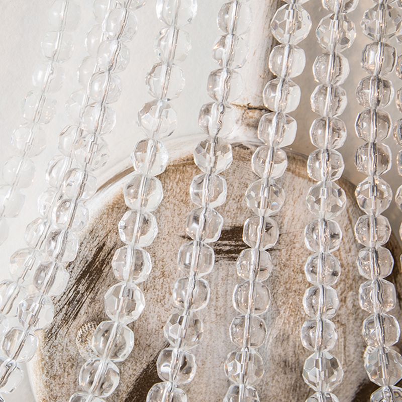 Crystal White Wall Mount Light Cascading Retro Wall Lighting with Metallic Candlestick