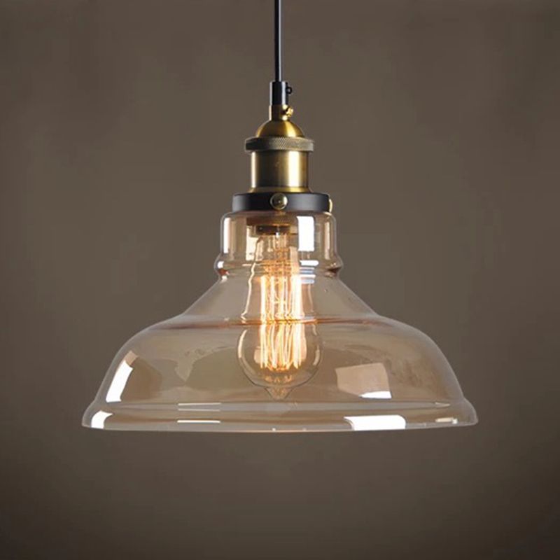 Retro Industrial 1 Light Pendant Lamp Hand Blow Art Glass Pendant Lighting for Living Room
