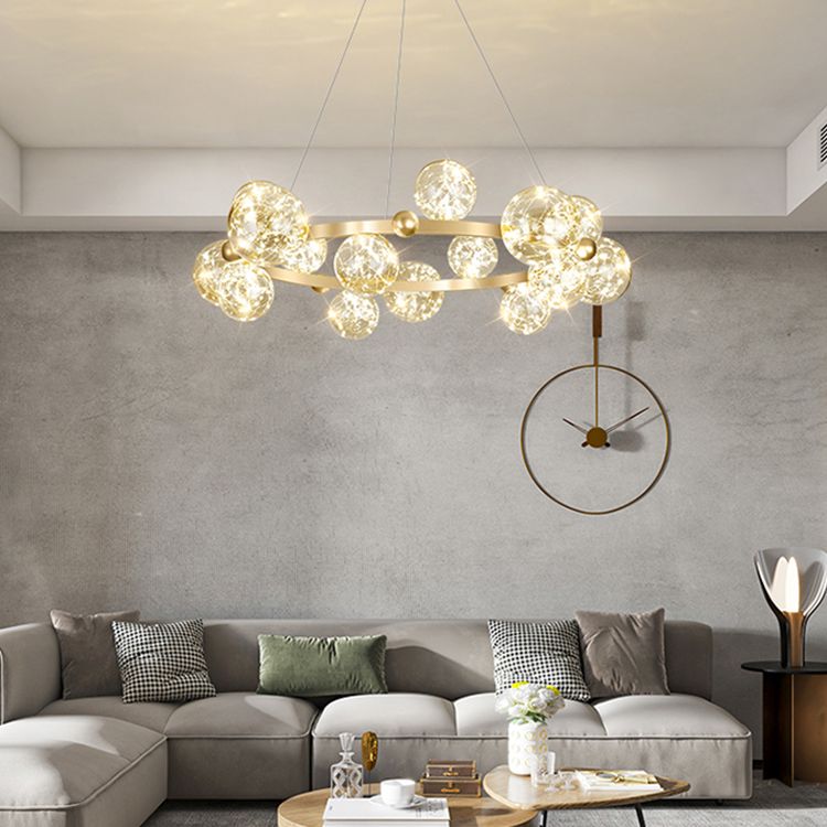 Modern Dining Room Lighting Globe-Shaped Pendant Lights Glass Pendant Chandelier