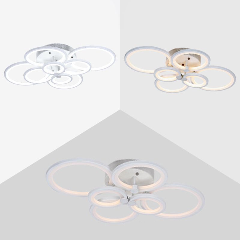 Moderne cirkelvormige schaduw binnen LED plafondlicht acryl semi -spoeling mount