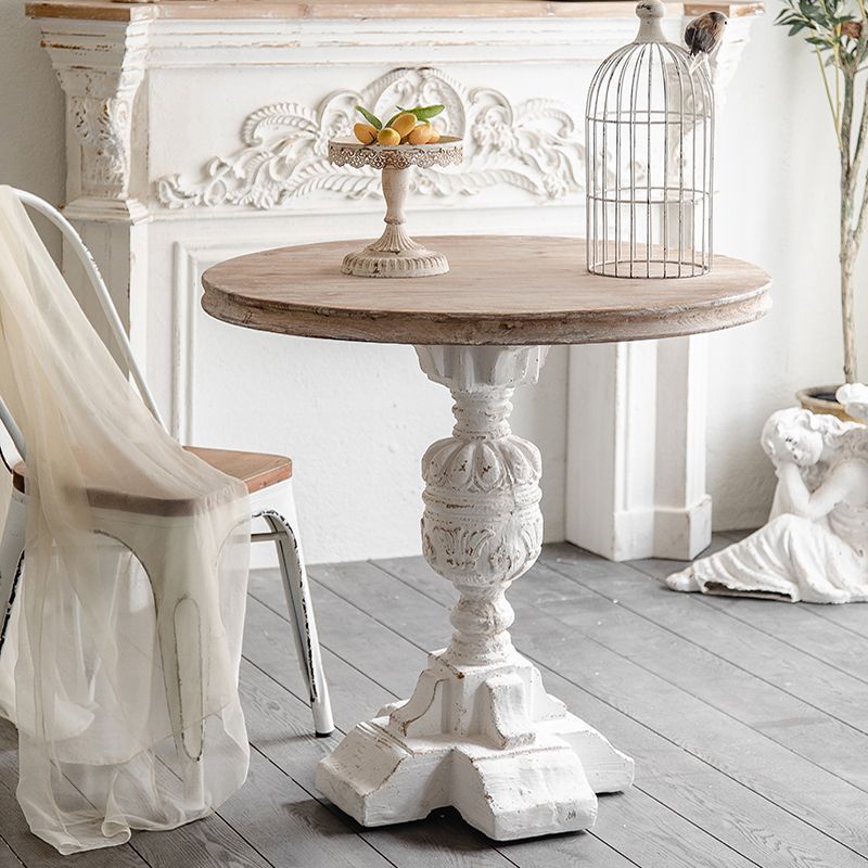 French Country Distressed Coffee Table Wooden Coffee Cocktail Table for Living Room