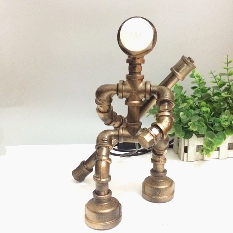 Robot Design Coffee Shop Table Light avec tuyau de plombe
