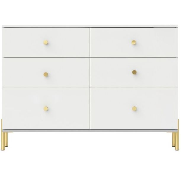 Modern Engineered Wood Sideboard Simple White Buffet Table with Drawer for Dining Room