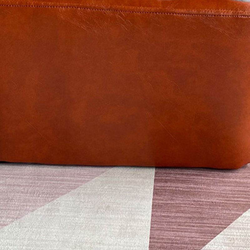 Modern PU Leather Poof Plain Rectangle Water Resistant Ottoman Chair