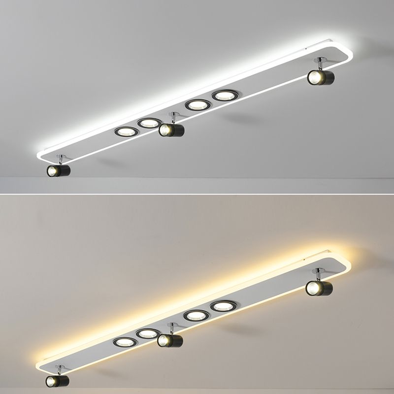 Ultradünne, quadratische, moderne LED-Deckenleuchte für die Unterputzmontage aus Metall für den Flur