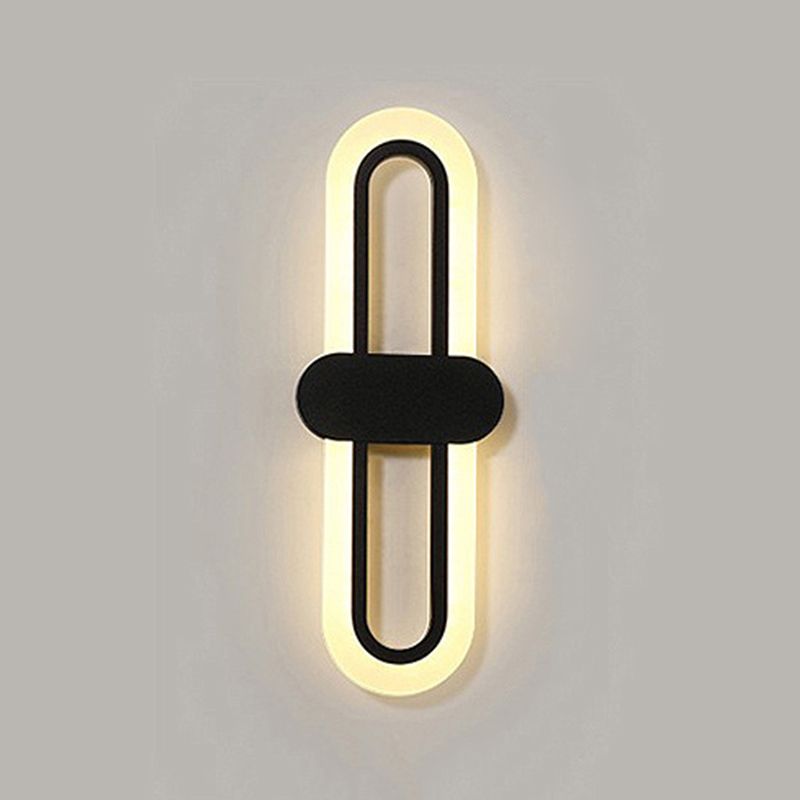 Unique Shape Wall Light Fixture Modern Wall Mounted Lighting in Black for Dining Room