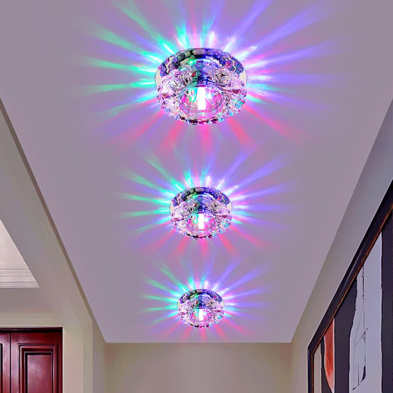 Plafoniera a LED in cristallo Plafoniera moderna da incasso per corridoio con foro 2-3,5 '' dia