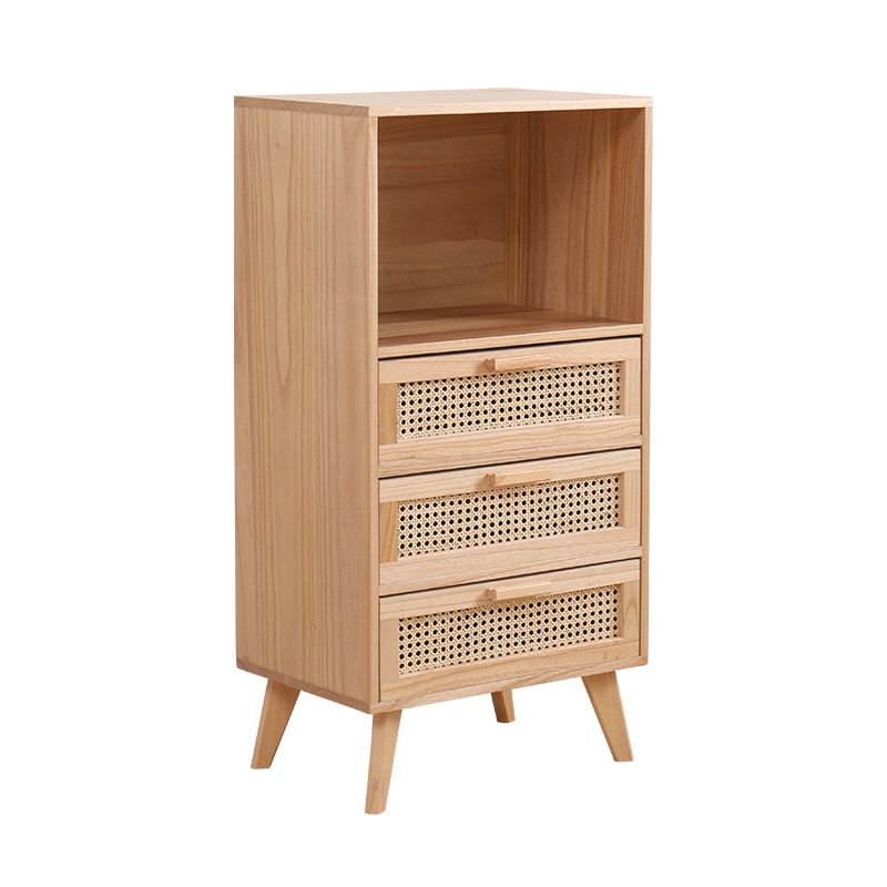 Wicker Rattan Accent Cabinet Bar Pulls Handle Design Storage Cabinet