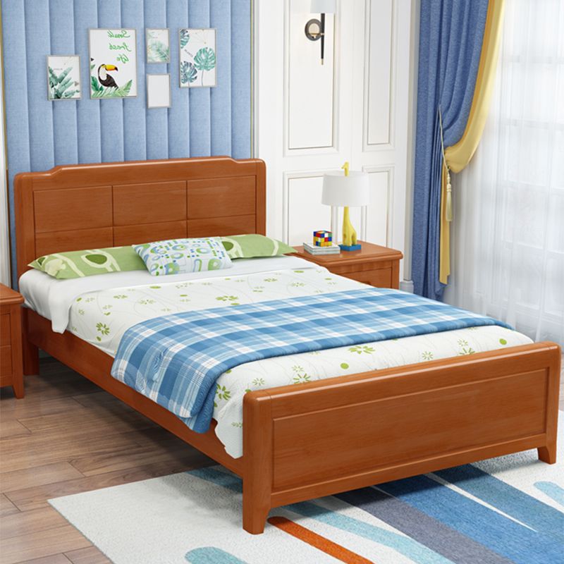 Scandinavian Solid Wood Standard Bed Natural Bed with Headboard