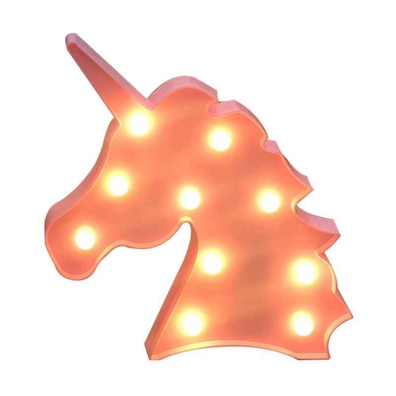 Unicorn Mini Nightstand Light Contemporary LED Plastic Wall Lamp for Girls Bedroom
