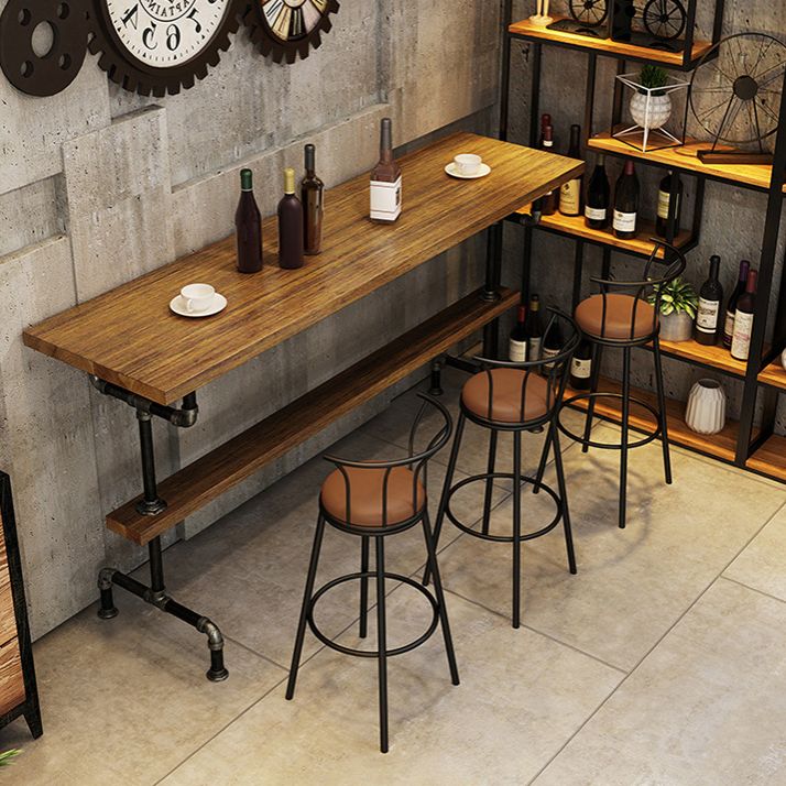 Industrial Pub Dining Set 1/4/7 Pieces Trestle Coffee Shop Wood Pub Table Set