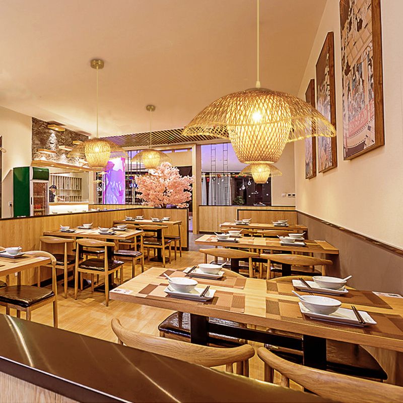 18 "/21.5" /25.5 "PIGA DE SUSPENSIÓN DE SOMBRACIÓN ANTERIOR BOMBO RETRO 1 BOMBA MADERA Kit de luz colgante para salón