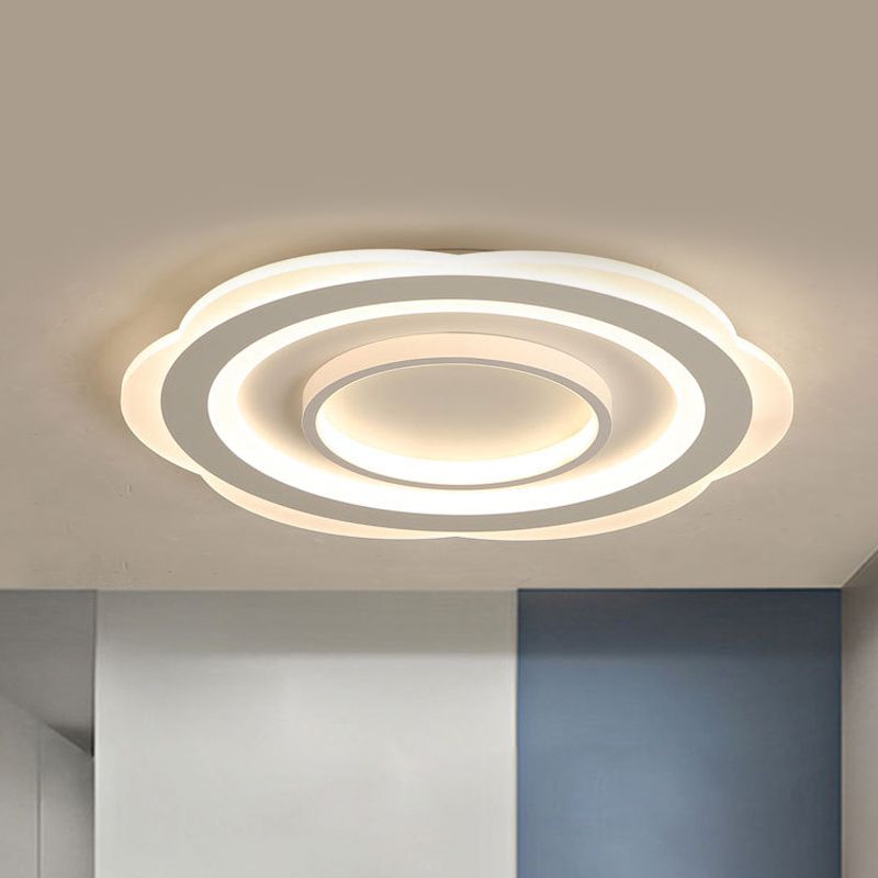 16 "/19.5" /23.5 "Bloemplafondarmatuur Moderne acryl woonkamer spoeling licht in warm/wit