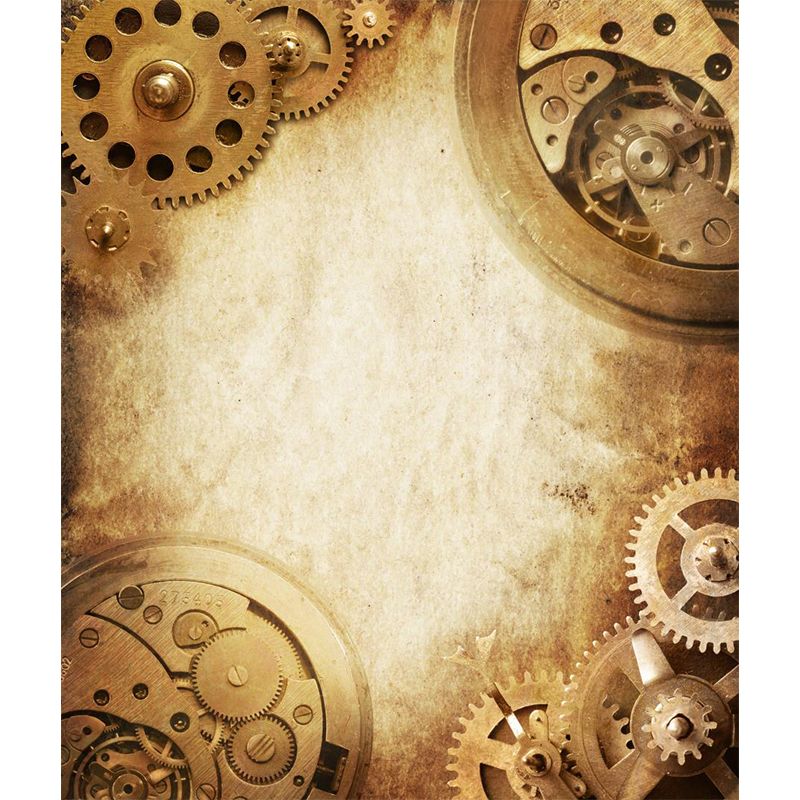 Photographic Cogwheel Mural Wallpaper for House Interior, Soft Color, Custom Size