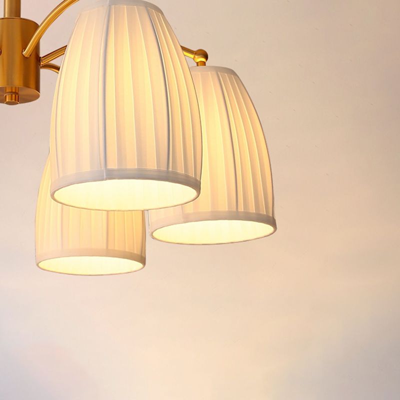 Modern Simple Ceiling Light Cylinder Shape Ceiling Lamp with Fabric Shade for Bedroom
