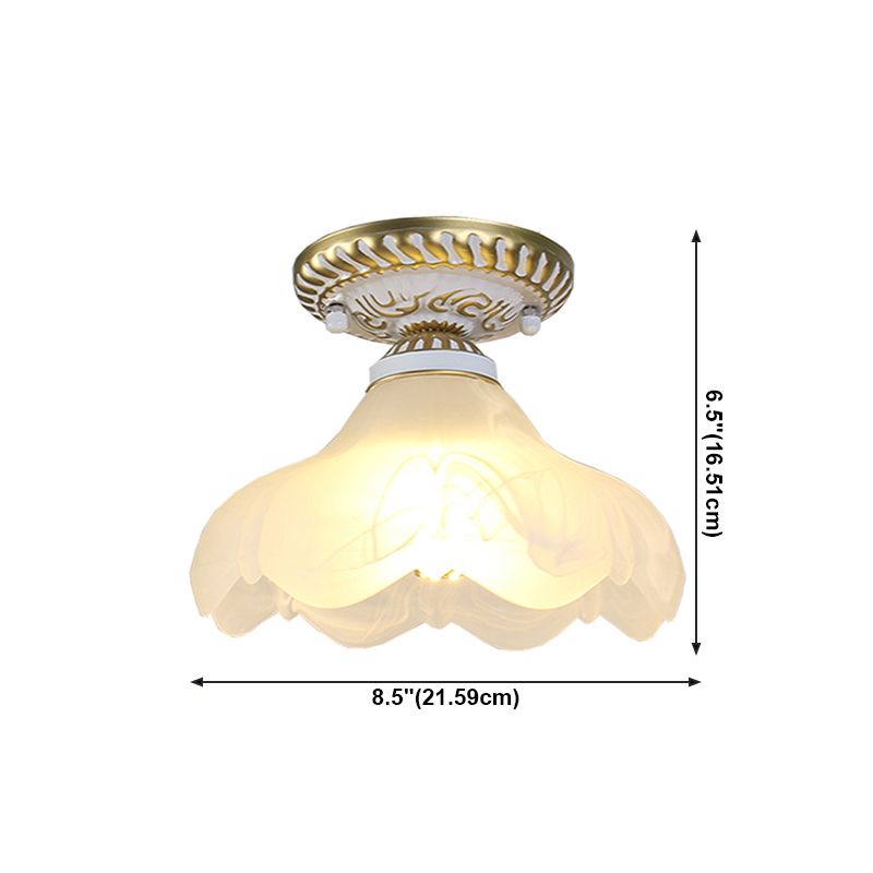 Plafonnier en verre à lumière unique, éclairage classique pour salle à manger
