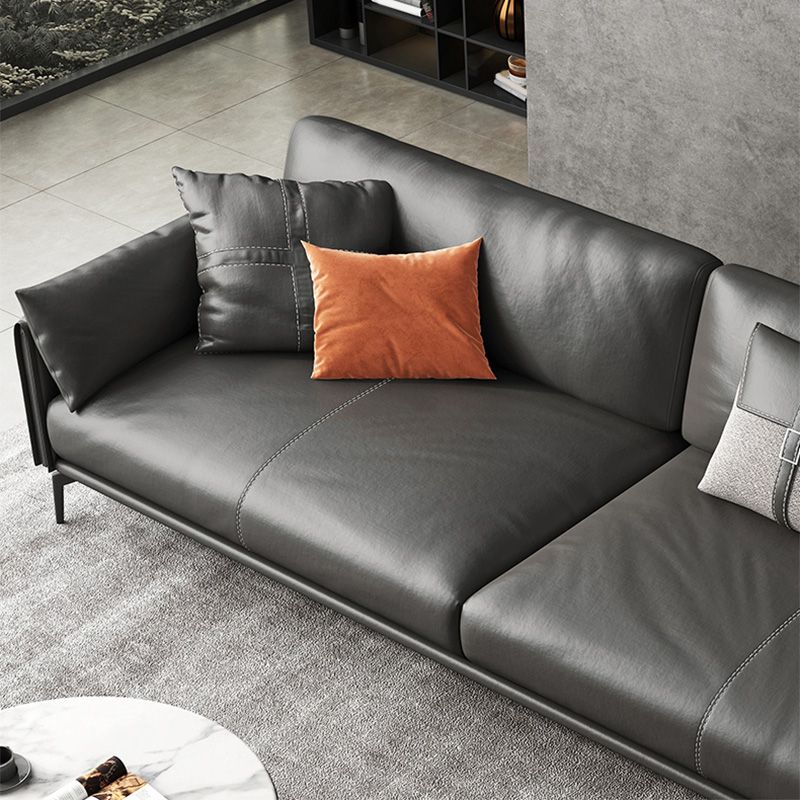Modern Style Cushioned Armrest Padded Leather & Imitation Leather Sofa