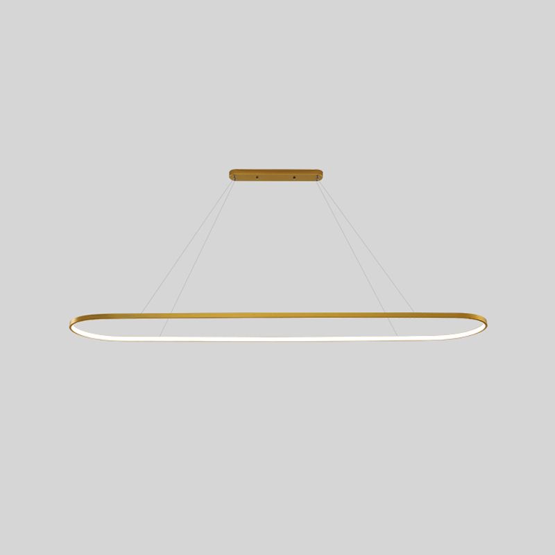 Luz de la isla contemporánea de metal ovalado 1 luces de la isla ligera en oro