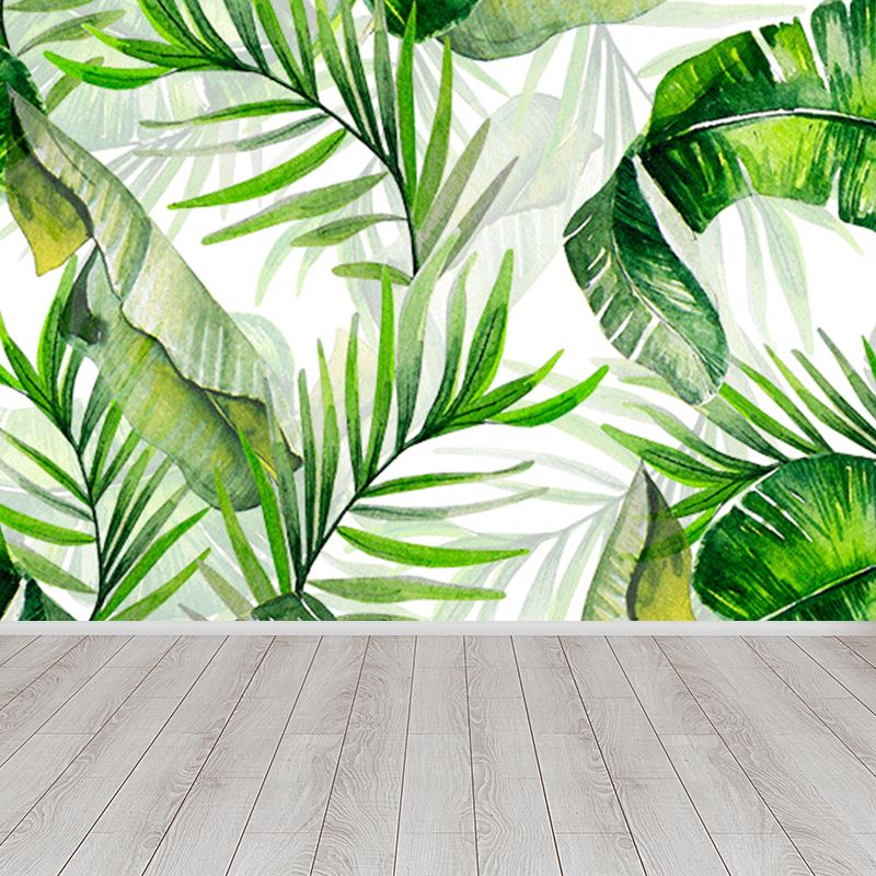 Tropical Teenagers Mural Decal Natural Botanical Scenery Pastel Color Wall Decor