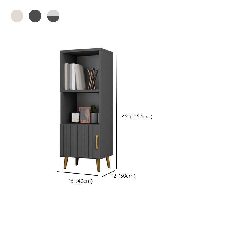 15.7" W Modern Glass Paned Cabinet Shelves Included Side Cabinet with 2 Doors