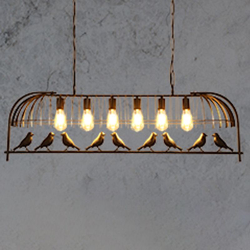 Luces de lámpara de araña de la isla de pájaros accesorios de iluminación de araña de metal industrial para mesa de comedor