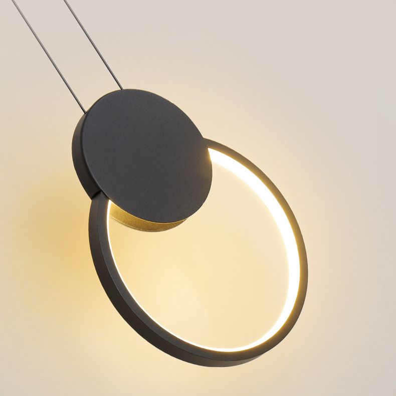 Moderne künstlerische LED Hanging Lampe Lacked Iron Linear Pendellicht mit Acrylschatten