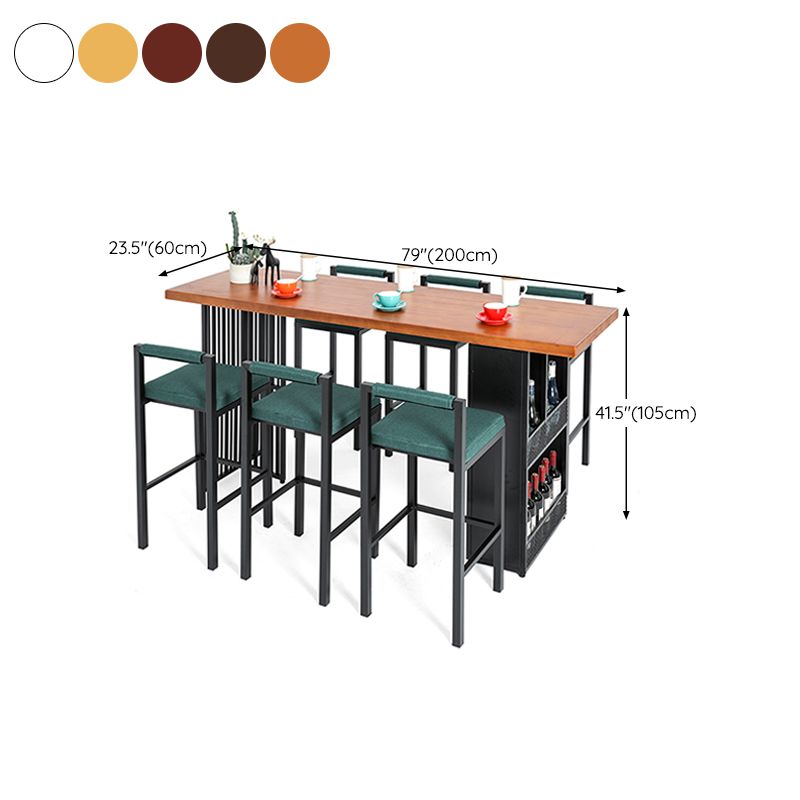 Industrial Style Bar Table Solid Wood Rectangle Bar Dining Table