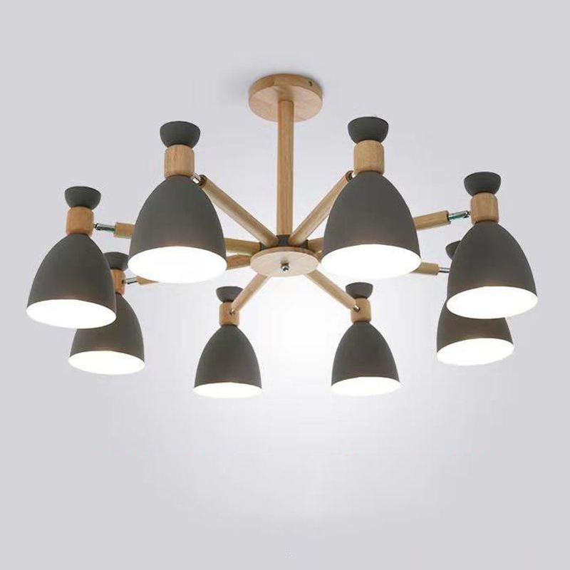 Candelera colgante de cono de múltiples luces de estilo moderno de metal iluminación para restaurante