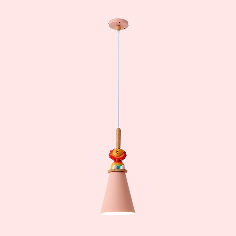 Metal Cone Shape Hanging Lights Modern Style 1 Light Hanging Mount Fixture for Bedside