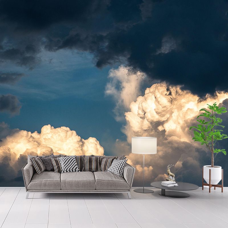 Clouded Sky Scene Mural Wallpaper for Decoration Modern Living Room Wall Covering
