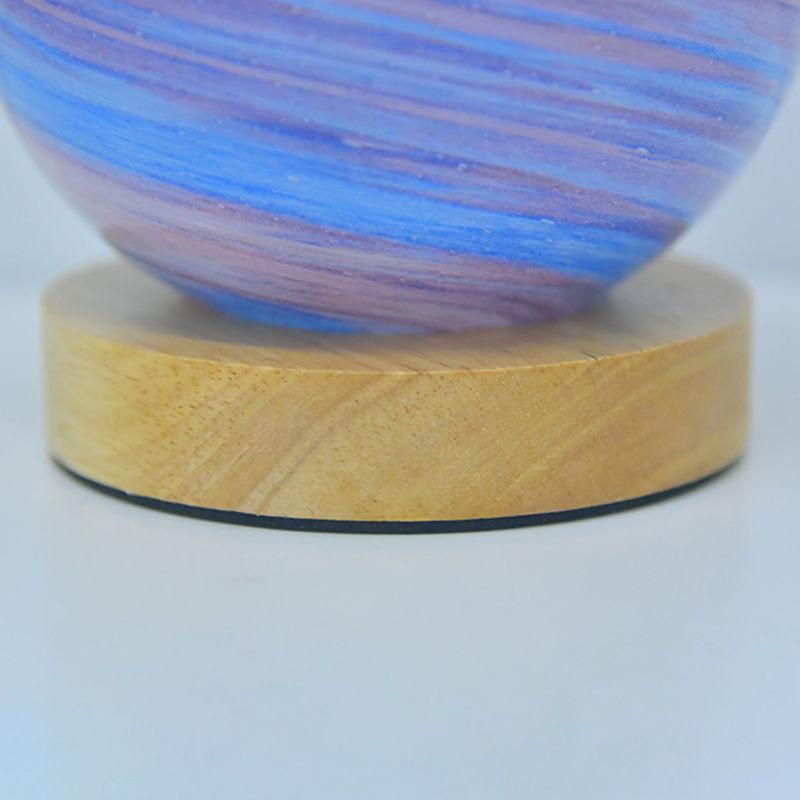 Modern Round Table Lamp 1-Light LED Desk Light with Glass Shade for Bedroom