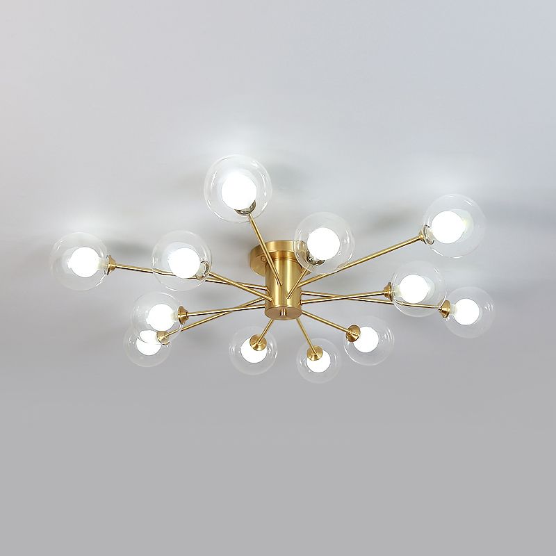 Nordic Style Ceiling Light Glass Shade Ball Shape Ceiling Lamp for Living Room