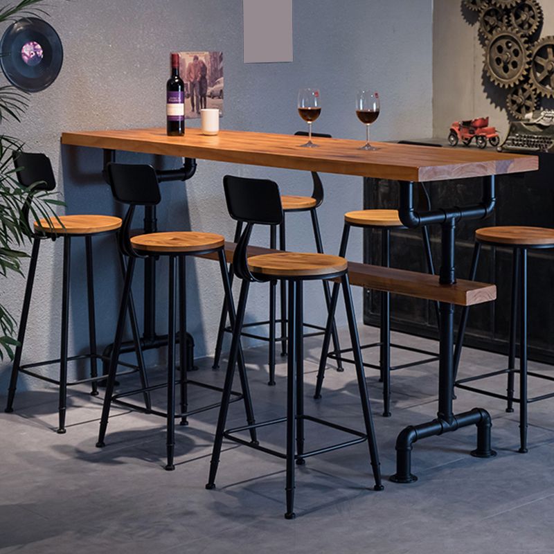 Solid Wood Bar Dining Table Contemporary Rectangle Counter Height Table