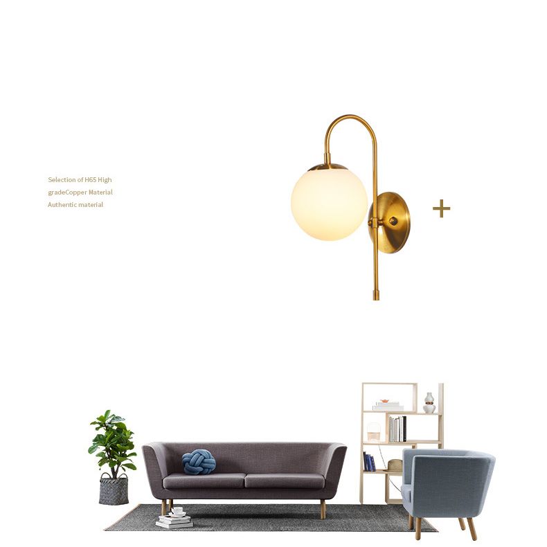 Modern Minimalist Style Global Wall Light Sconces Glass 1 Light Wall Lights for Bedroom