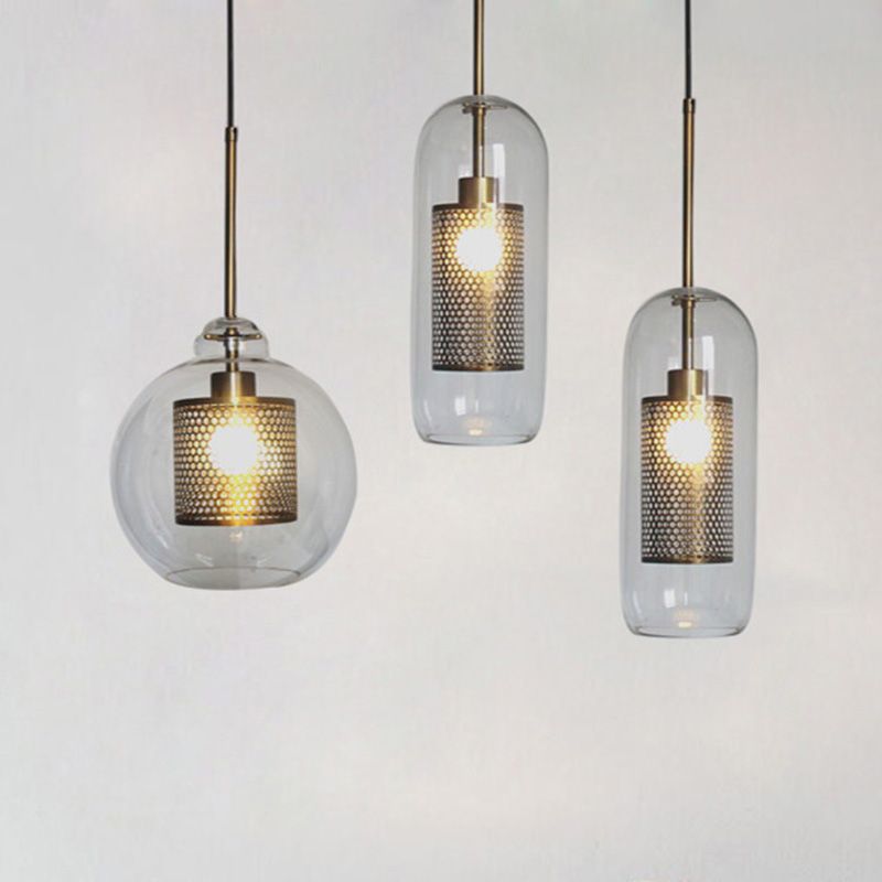 Glasschattierter Lichtkit zeitgenössischer Stil Bronze Anhänger Beleuchtung