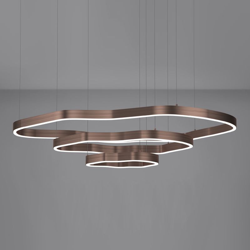 Moderne terrasvorm Kroonluchter Aluminium Multi-layer LED kroonluchter hanglampen voor woonkamer