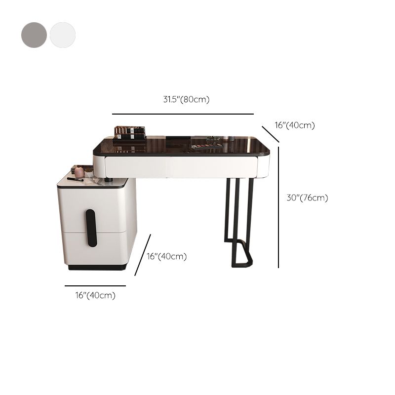 Glam Glass Bedroom Vanity Desk 4 Drawer Vanity Dressing Table