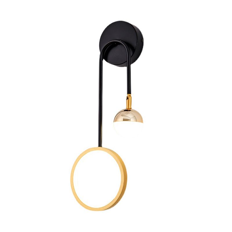 Modern Metal Wall Sconce Circle Shape Wall Light with Silicone Shade for Bedroom