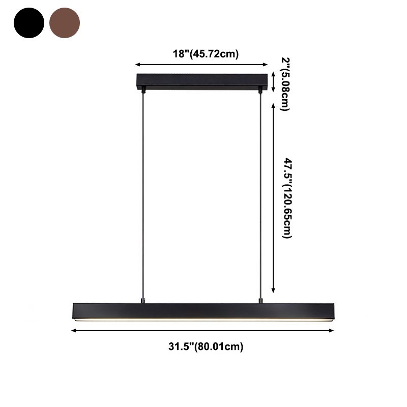 Contemporary Minimalism Island Light Fixture Metal Linear Chandelier Lamp