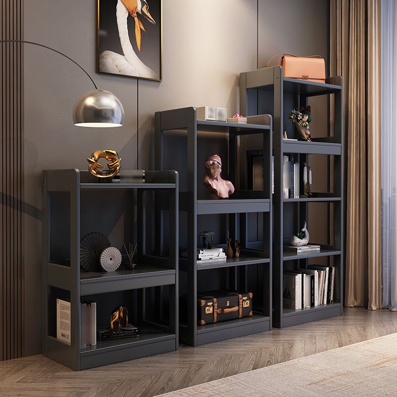 Hedendaagse verticale etagere boekenplank grijs en zwarte rubberhout boekenplank