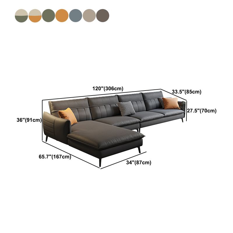 Glam Stationary Faux Leather Living Room Recessed Arm Cushions Sofa
