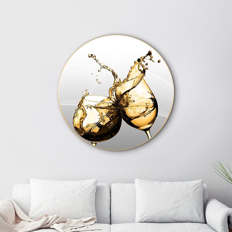 Wine Glass Canvas Wall Art for Living Room in Pastel Color, Multiple Sizes Available