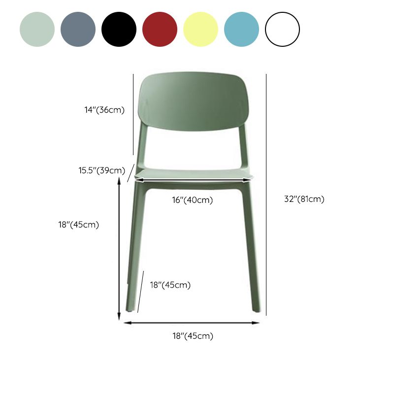 Home Dining Room Side Chair Low Back Plastic Stack Dining Chair